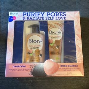 bioré rose quartz and charcoal skin cleansing set